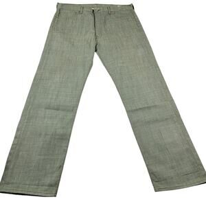 Levis 501 Jeans Mens 38x32 Green White Oak Cone Denim Straight Leg ButtonFly 915